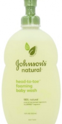 Johnson's Natural Head-to-Toe Foaming Baby Wash, 18 Ounce