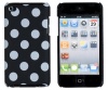 ABZ Polka Dot Embossed Hard Case for Apple iPod Touch 4, 4G -Black