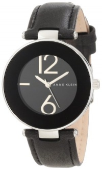 Anne Klein Women's AK/1065BKBK Silver Tone Watch