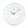 Seiko Wall Quiet Sweep Second Hand Clock Curved Glass Crystal White Dial