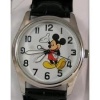 Disney Men's MCK809 Mickey Mouse Silver Case Black Strap Watch