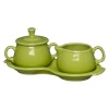 Fiesta Covered Creamer and Sugar Set with Tray, Lemongrass