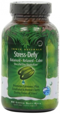 Irwin Naturals Stress Defy, Balanced, Relaxed, Calm Soft-Gels, 84-Count Bottle