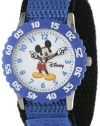 Disney Kids' W000228 Mickey Mouse Stainless Steel Time Teacher Watch with Moving Hands