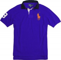 Polo Ralph Lauren Men's Classic-Fit Mesh Big Pony Rugby Polo Shirt (Rugby Royal) (Large)