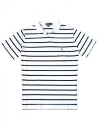 PRL Classic-Fit Striped Pocket Polo, White, L