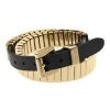 Michael Kors MKJ1070 Women's Brown Leather and Gold Tone Stainless Steel Double Wrap Bracelet Jewelry