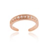 Rose Gold Tone Over Sterling Silver Channel Set CZ Toe Ring