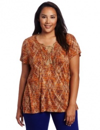 Lucky Brand Women's Plus-Size Aztec Top