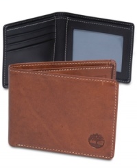 Keep your currency bills organized and your credit cards at an easy reach with this handsome leather mini slimfold wallet by Timberland. Makes a great gift.