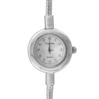 Pugster Metallic Gray Arabic Numeral European Bracelet Watch