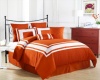 Cozy Beddings Lux Décor 8-Piece Comforter Set, Queen, Tangerine with White Stripe