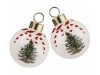 Spode Christmas Tree Peppermint Decorative Bauble, Set of 2