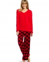 Sweet Juniors Buffalo Check Print Pant Set