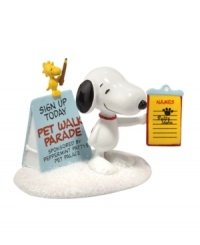 Sign up for the pet walk parade with Patty and Marcie. Snoopy and Woodstock will lead the way through the couldn't-be-cuter Peanuts Village by Department 56.