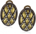 GURHAN Capitone White Diamond High Karat Gold and Alloy Button Earrings