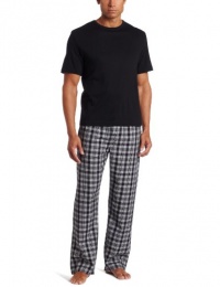 Majestic International Men's 2 Piece Woven Pajama Pant And Crew Neck Top