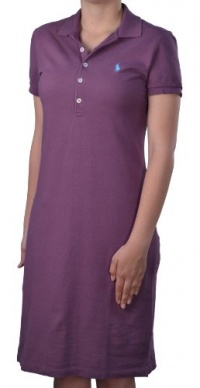 Polo Ralph Lauren Women's Cotton Mesh Polo Dress-Purple