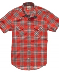 Get some western style in your wardrobe with this short-sleeved shirt from Lucky Brand Jeans.