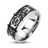 8mm 316L Stainless Steel Black IP Center Casted Tribal Band Ring Sz 9-14; Comes with Free Gift Box