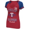 MLB Texas Rangers Women's This Is My City T-Shirt, Red Pepper Heather/Royal