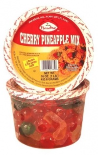 Paradise Cherry Pineapple Mix, Whole Cherries, Wedged P/A, 16 Ounce Tubs (Pack of 3)