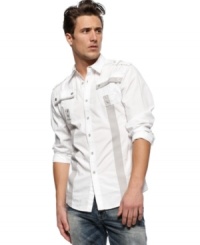 Add jeans. This shirt from INC International Concepts is ready to roll with your after-hours style.