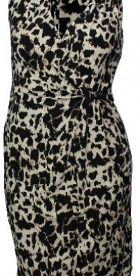 Lauren Ralph Lauren Women's Laurel Drive Animal Print Dress 12 Black Multi