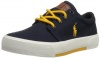 Polo Ralph Lauren Kids Faxon II Lace-Up Sneaker (Toddler/Little Kid/Big Kid),Navy/Yellow,11 M US Little Kid