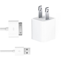 Apple USB Power Adapter for iPhone with Apple Dock Connector (MB352LL + MA591G)