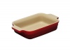 Le Creuset Stoneware 7-by-5-Inch Rectangular Dish, Cherry