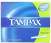 Tampax Cardboard Applicator Tampons, Super Absorbency, 54 Count (Pack of 2)