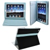 Ionic 2-Tone Designer Leather Case Cover with stand and Sleep/Wakeup support for Apple iPad 2, iPad 3, iPad 4, iPad 2nd, iPad 3rd, iPad 4th Generation AT&T Verizon 4G LTE (Black/Blue). Automatically Wakes and Puts iPad 3 to sleep. Ships with Screen Protec