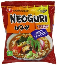 Nongshim Neoguri Spicy Seafood Noodle Ramyun, 4.2 Ounce Packages (Pack of 20)