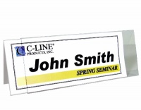 C-Line Large Rigid Plastic Name Tent Holder, Clear, Heavyweight , 4.25 x 11 Inches, 25-Count (87507)