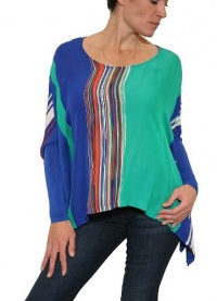 Women's Addison Story L/S Dolman Top in Blue Stripe