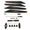 Updated Main Blade set A B 9053-04+Quick Wear Parts(balance bar/connect buckle/main blade grip set/bottom fan clip/inner shaft/tail blade for The Double House 9053 Gyro Helicopter