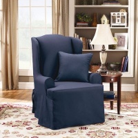 Sure Fit 107926246C_SAPHR Twill Supreme Wing Chair Slipcover, Sapphire