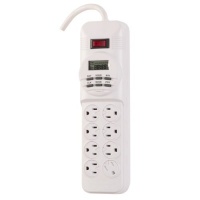 Globe Electric 2450001 8 Outlet Power Strip with Digital Timer