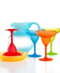 Al fresco fiesta. This colorful margarita set entertains parties of four with practically indestructible drinkware and serving essentials to create and enjoy yummy frozen cocktails. A must for summer from The Cellar. (Clearance)