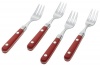 Ginkgo Le Prix Stainless Steel Cocktail Forks, Milano Red, Set of 4