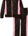 Puma - Kids Girls 2-6X Little Tricot Track Jacket And Pant Set, Black, 6