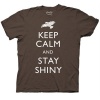 Firefly Keep Calm Stay Shiny Mens Brown Tee