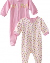 Gerber Baby-Girls Newborn 2 Pack Zip Front Flowers Sleep and Play