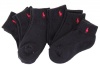 Polo Ralph Lauren boys quarter socks black 6pairs - 4-7 (shoe size 10-13)