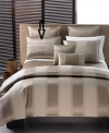 Hotel Collection Wide Stripe Quilted Standard Sham Bronze