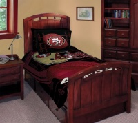 NFL San Francisco 49ers Football Team Comforter Set with 2 Shams for Twin or Full Bed