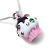 Silvertone Light Pink Cupcake Birthday Charm Necklace