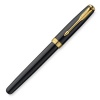 Parker Sonnet Lacquer Medium Point Rollerball Pen with Golden Trim, Black (1743581)