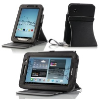 MoKo 360 Degree Rotating Detachable Cover Case for Samsung Galaxy Tab 2 7.0 7-inch Tablet, Black (with Vertical and Horizontal Multi-angle Stand)